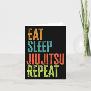 Retro Eat Sleep Jiu Jitsu Wiederholung Kampfkunst  Karte