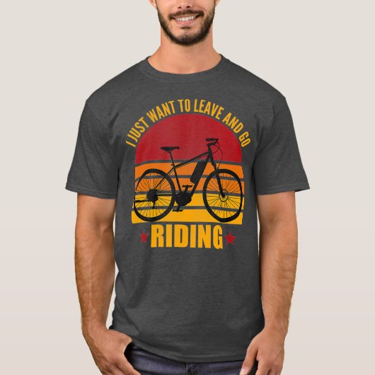 Retro Ebike Cycling Electric Bicycle Funny Rider T-Shirt (Vorderseite)
