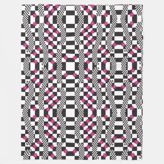 Retro-eckerboard-Design Fleecedecke (Vorderseite)