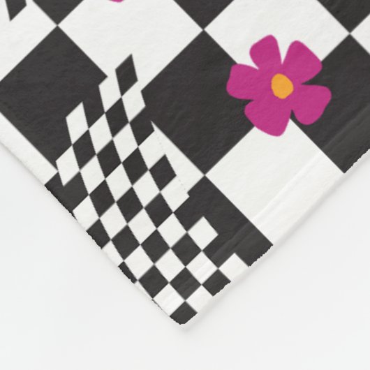 Retro-eckerboard-Design Fleecedecke (Ecke)