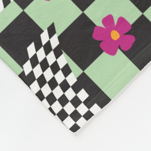 Retro-eckerboard-Design Fleecedecke (Ecke)