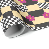Retro-eckerboard-Design Geschenkpapier (Rolleneckpunkt)
