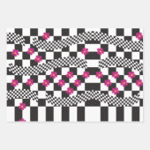 Retro-eckerboard-Design Geschenkpapier Set (Vorderseite)