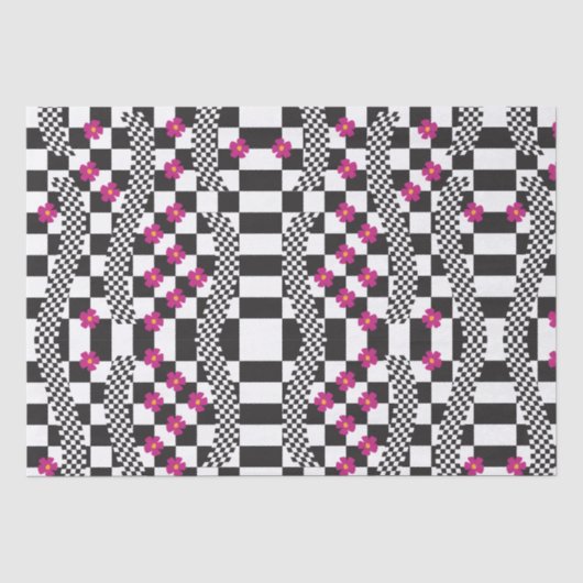Retro-eckerboard-Design Seidenpapier (Vorderseite)