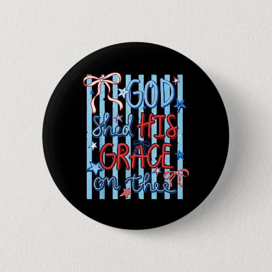 Retro Ed Bow Flagge Aamerica Gott Shed Gnade Auf D Button (Vorderseite)
