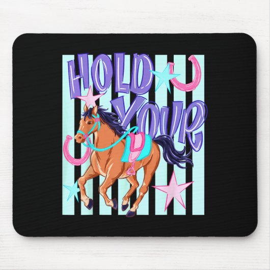 Retro Ed Halt Ed Pferdeliebhaber Mousepad (Vorne)
