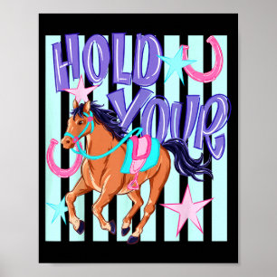 Retro Ed Halt Ed Pferdeliebhaber Poster
