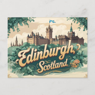Retro Edinburgh Escape Postkarte