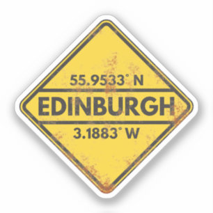 Retro Edinburgh koordiniert Rusty Metal Sign Aufkleber