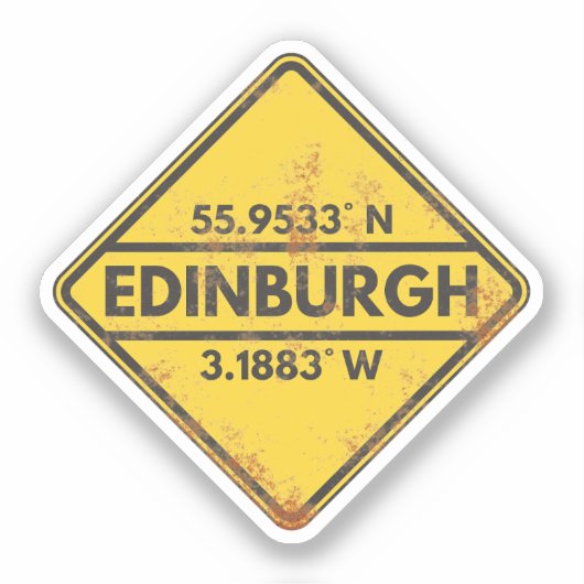 Retro Edinburgh koordiniert Rusty Metal Sign Aufkleber (Vorderseite)