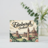 Retro Edinburgh Views Postkarte (Stehend Vorderseite)