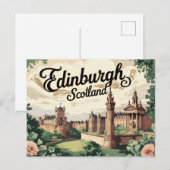 Retro Edinburgh Views Postkarte (Vorne/Hinten)