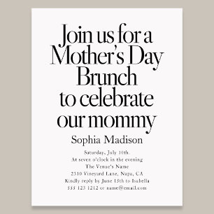 Retro Editorial Bold Muttertags-Brunch Einladungspostkarte