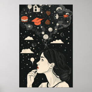 Retro Editorial Fashion Illustration Poster
