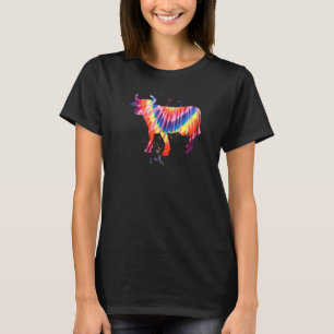 Retro-Effekt der coolen Kuh-Gefärbte Krawatte T-Shirt