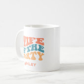 Retro-Ehefrau des Party Bachelorette Kaffeetasse (Vorderseite Links)