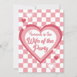 Retro Ehefrau des Party Heart Disco Brautparty Einladung