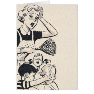 Retro Ehefrau - eine Mama am Ende ihres Esprits