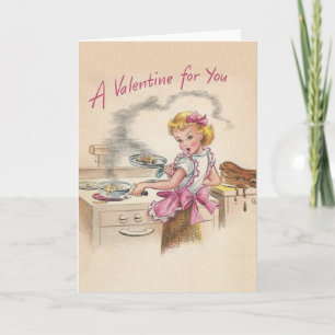 Retro-Ehefrau Valentinstagskarte Feiertagskarte