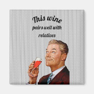Retro-Ehemann lustiger Wein-Spruch Magnet