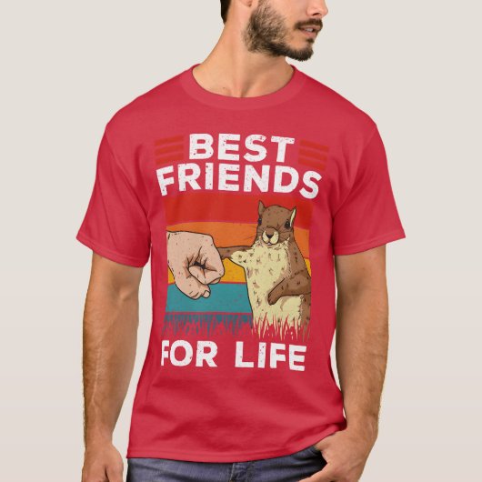 Retro Eichhörnchen Beste Freunde für das Leben Fun T-Shirt (Vorderseite)