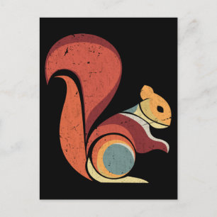 Retro-Eichhörnchen Männer Frauen Tier Postkarte