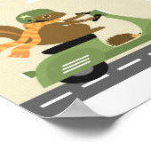 Retro Eichhörnchen Poster Print (Ecke)
