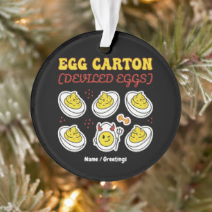 Retro Eier mit Füllung Sechserpack Fitness Wortspi Ornament