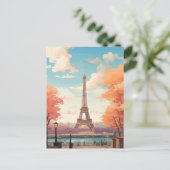 Retro Eiffel Tower, Paris, Frankreich Postkarte (Stehend Vorderseite)