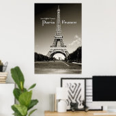 retro Eiffelturm Poster (Heimbüro)