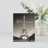 Retro-Eiffelturm Postkarte (Stehend Vorderseite)