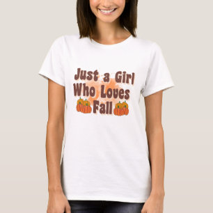 Retro Ein Mädchen das den Herbst liebt - Herbst T- T-Shirt