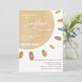 Retro ein wenig Sonnenschein Baby Dusche Einladung (Stehend Vorderseite)