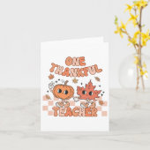 Retro einen dankbaren Lehrer Pumpkin und Herbstlea Karte (Gelbe Blume)