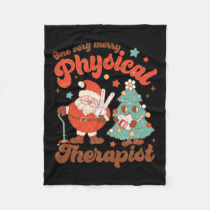 Retro einen sehr frohen Physiotherapeuten Santa Ch Fleecedecke