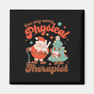 Retro einen sehr frohen Physiotherapeuten Santa Ch Magnet