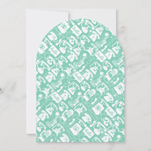 Retro eines beliebigen Farbfernsprechmusters Einladung (Vorderseite)