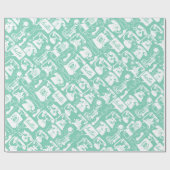 Retro eines beliebigen Farbfernsprechmusters Geschenkpapier (Flach)