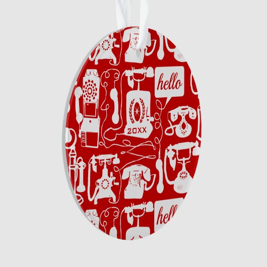 Retro eines beliebigen Farbfernsprechmusters Ornament (Vorderseite)