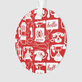 Retro eines beliebigen Farbfernsprechmusters Ornament (Vorderseite)
