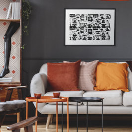 Retro eines beliebigen Farbfernsprechmusters Poster