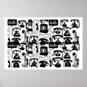 Retro eines beliebigen Farbfernsprechmusters Poster (Vorne)