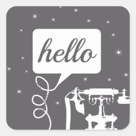 Retro eines beliebigen Farbfernsprechmusters Quadratischer Aufkleber