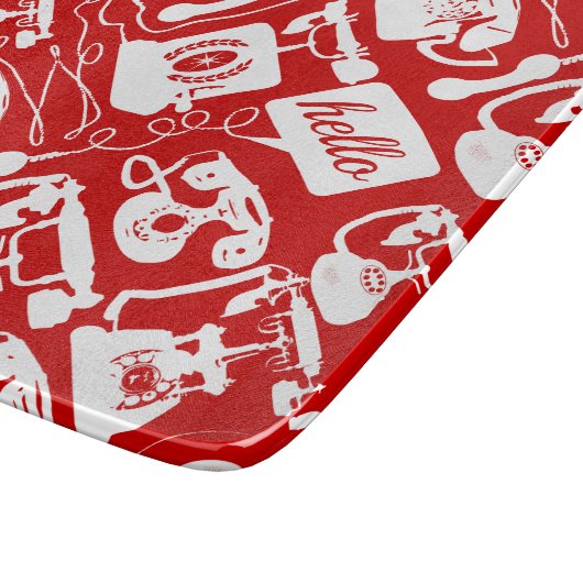 Retro eines beliebigen Farbfernsprechmusters Schneidebrett (Ecke)