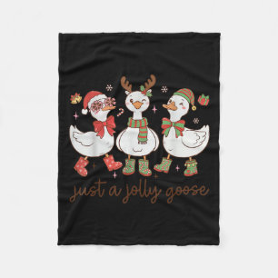 Retro einfach eine fröhliche Gans Satan Weihnachte Fleecedecke