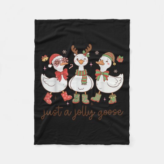 Retro einfach eine fröhliche Gans Satan Weihnachte Fleecedecke (Vorderseite)