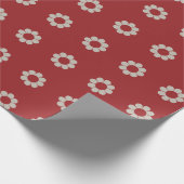 Retro Einfache Blume und Muster | Weihnachtsrot Geschenkpapier (Ecke)