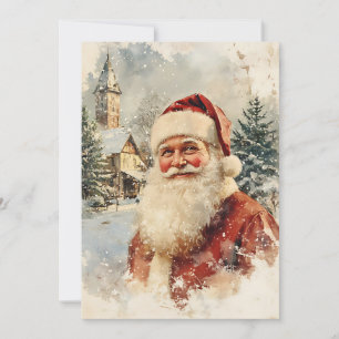 Retro einfacher vintage Weihnachtsmann Feiertagskarte
