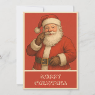 Retro einfacher vintage Weihnachtsmann Feiertagskarte