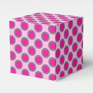 Retro eingekreiste Punkte, Fuchsie, grau und rosa Geschenkschachtel